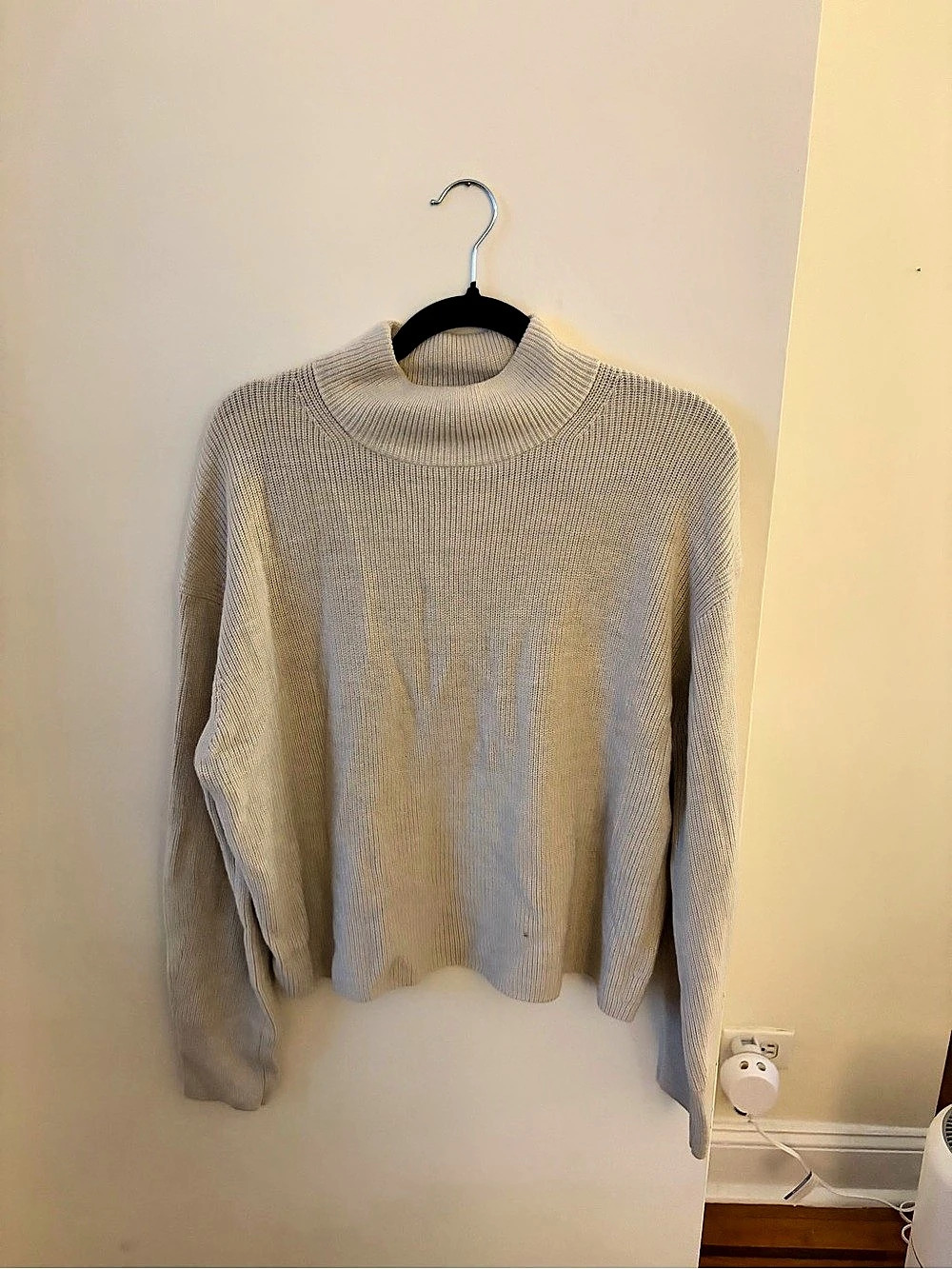 Lululemon Cotton-Cashmere Blend Mockneck Sweater Cream Turtleneck Sweater Like